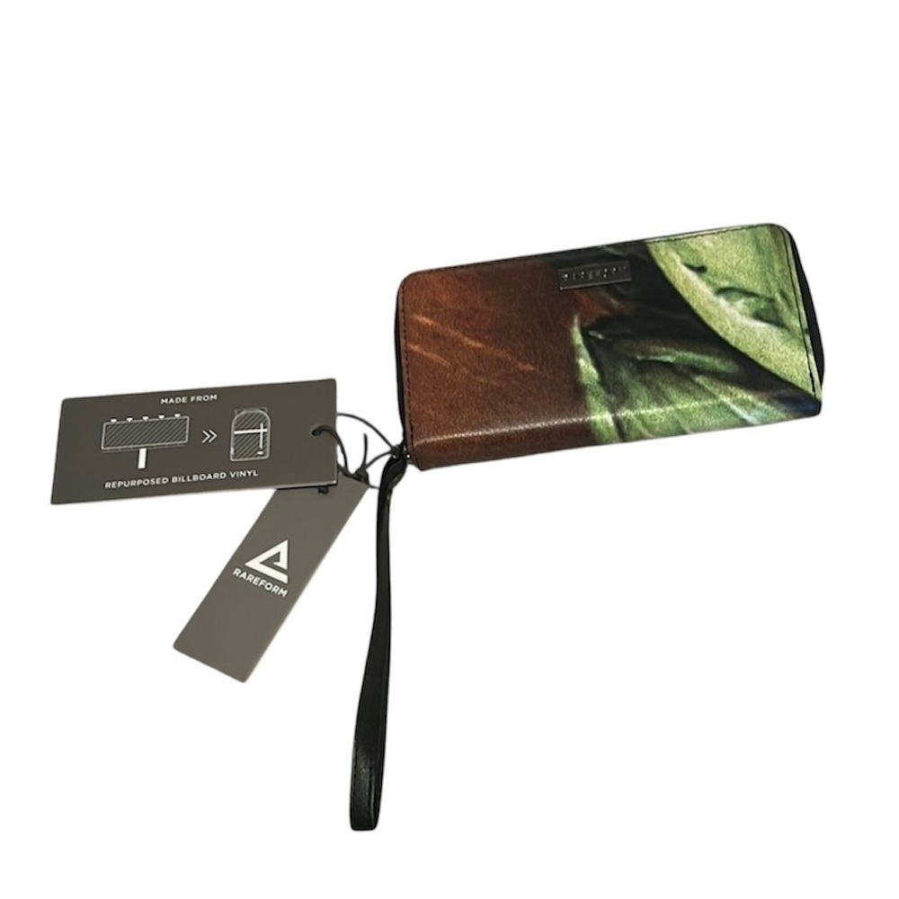 Rareform Repurposed Sustainable Billboard Signs Vinyl Zipper Wallet Wristlet NEW